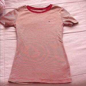 Red and White Striped Favorite Tee